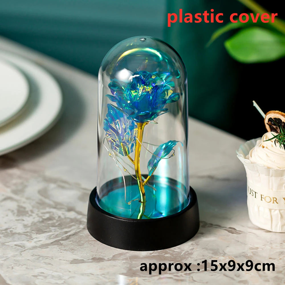 LED Galaxy Three Rose Artificial Flowers, Wedding Decoration, Creative Valentine'S Day and Mother'S Day Gift without Battery 1Pc