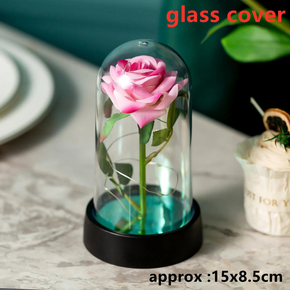 LED Galaxy Three Rose Artificial Flowers, Wedding Decoration, Creative Valentine'S Day and Mother'S Day Gift without Battery 1Pc