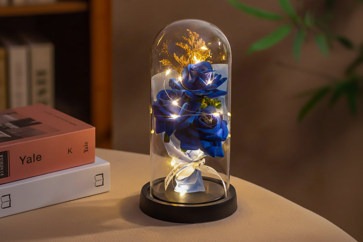 LED Galaxy Three Rose Artificial Flowers, Wedding Decoration, Creative Valentine'S Day and Mother'S Day Gift without Battery 1Pc