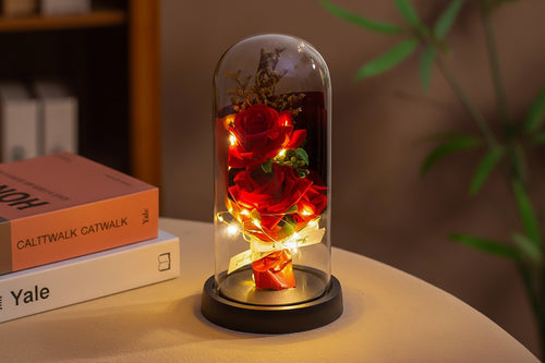 LED Galaxy Three Rose Artificial Flowers, Wedding Decoration, Creative Valentine'S Day and Mother'S Day Gift without Battery 1Pc